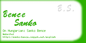 bence sanko business card